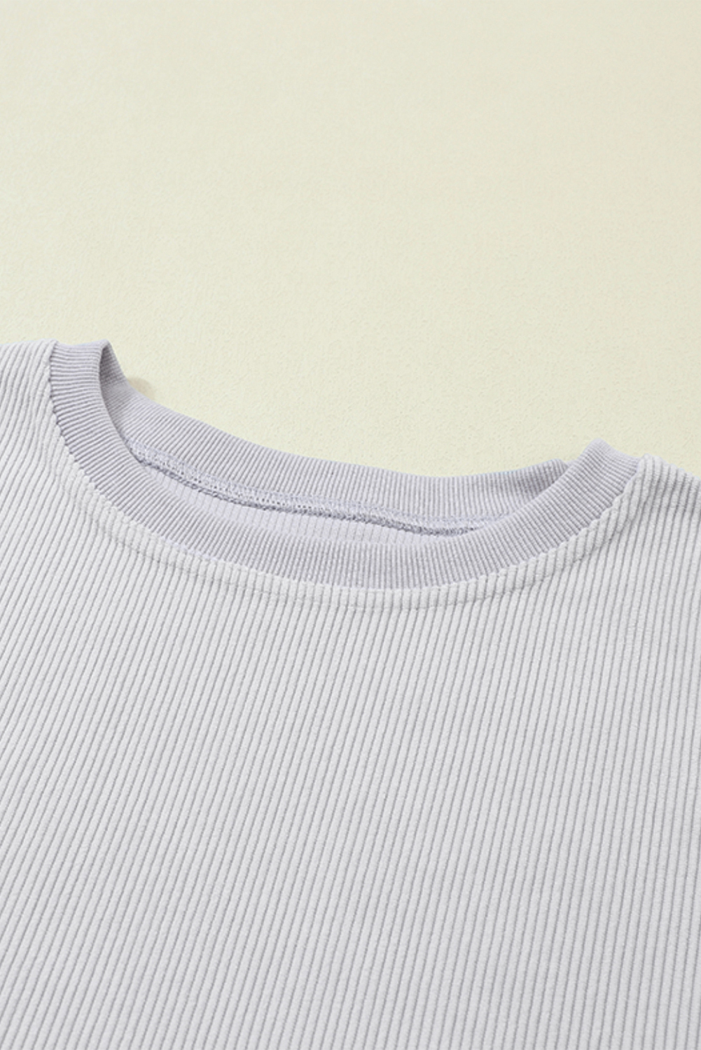 Light Grey Ribbed Corduroy Oversized Sweatshirt - Image 8