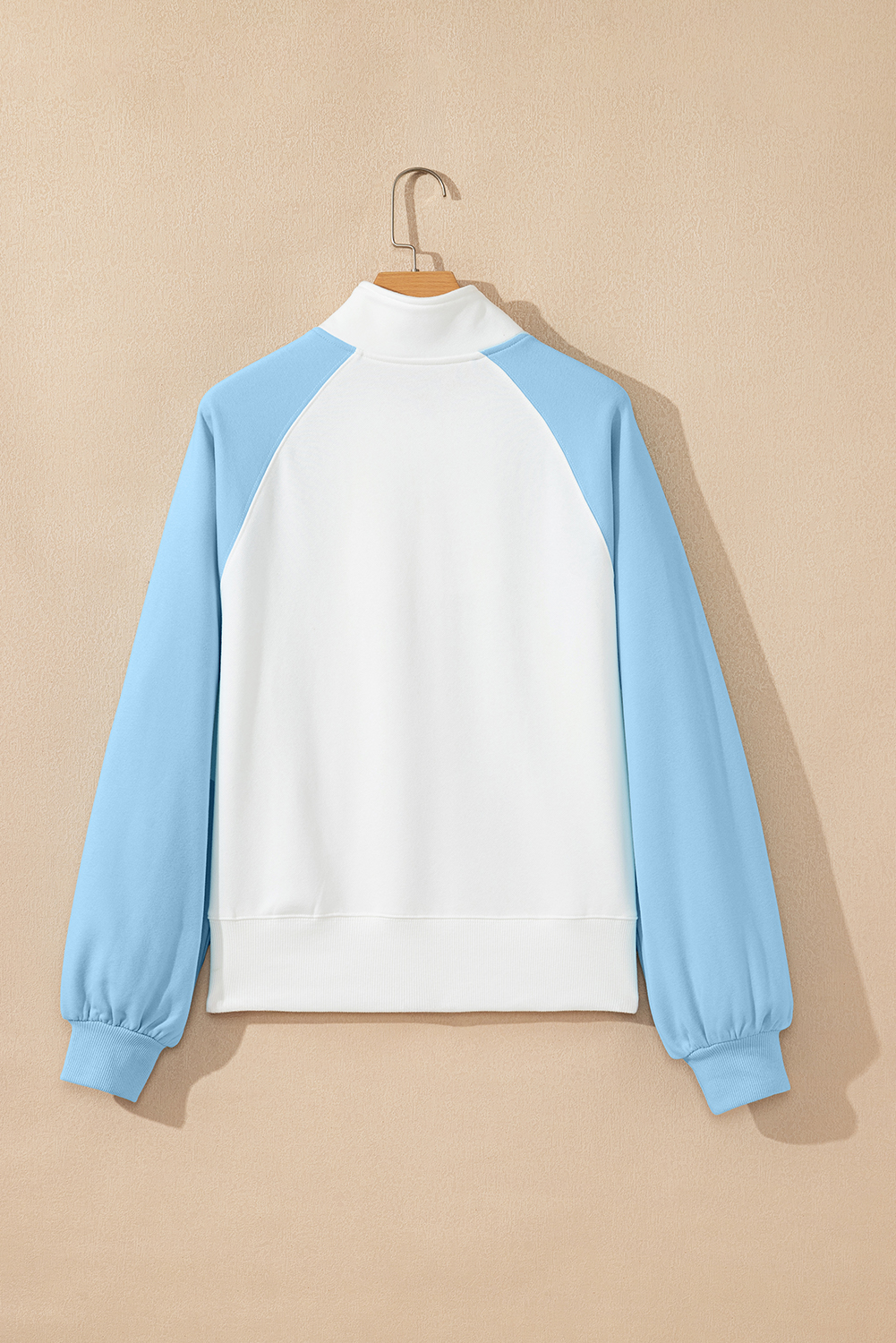Beau Blue Colorblock Snap Buttons Pullover Sweatshirt - Image 8
