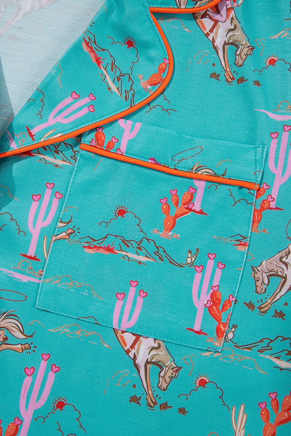 Aruba Blue Cowgirl Country Print Pajamas Set - Image 7