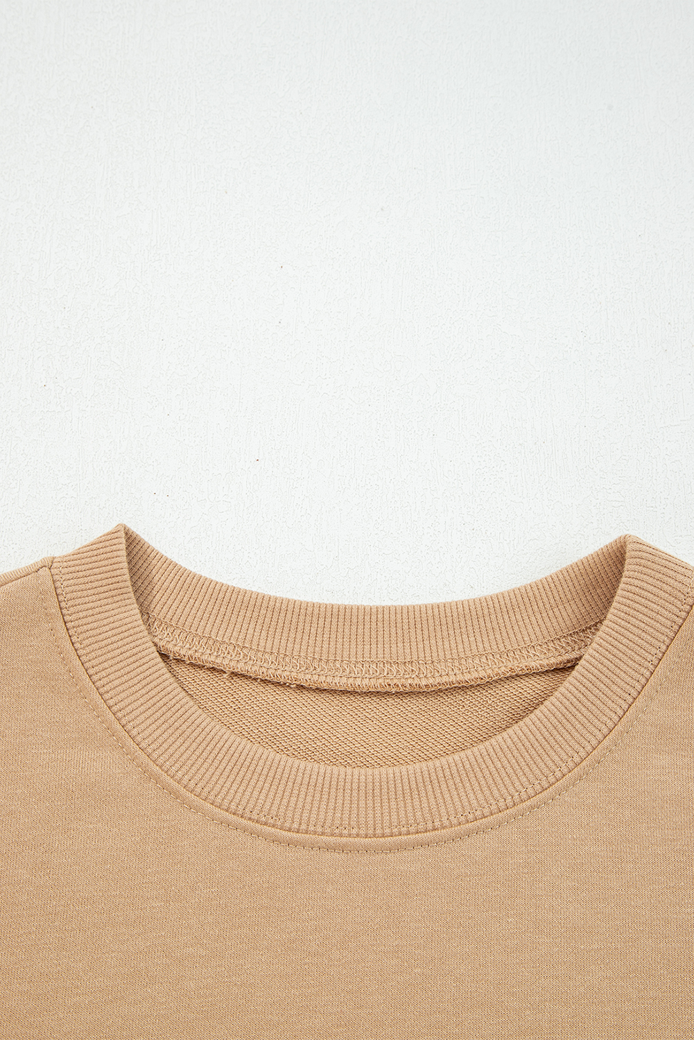 Light French Beige Varsity Striped Detail Drop Shoulder Oversized Sweatshirt - Image 4