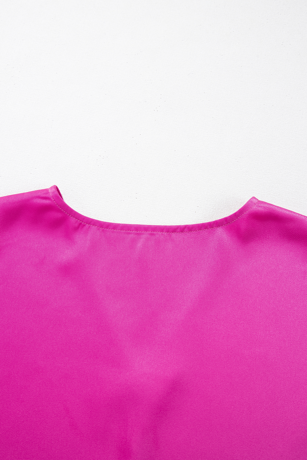 Bright Pink Silky V Neck Dolman Blouse - Image 6