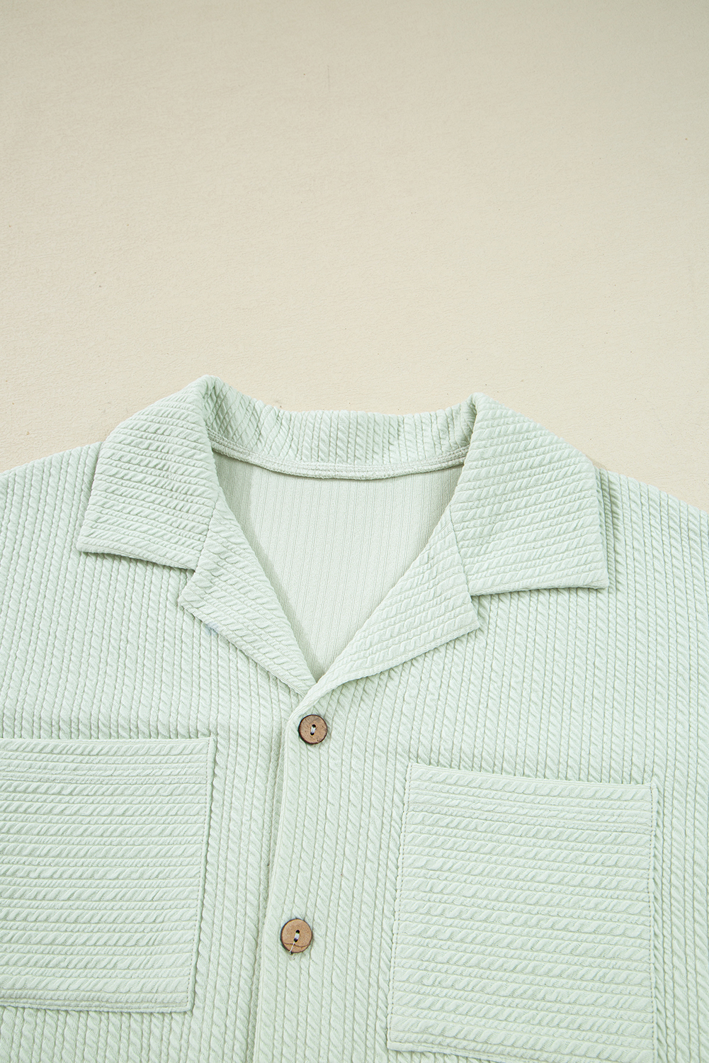 Clearly Aqua Textured Patched Chest Pocket Shirt and Pants Set - Image 7