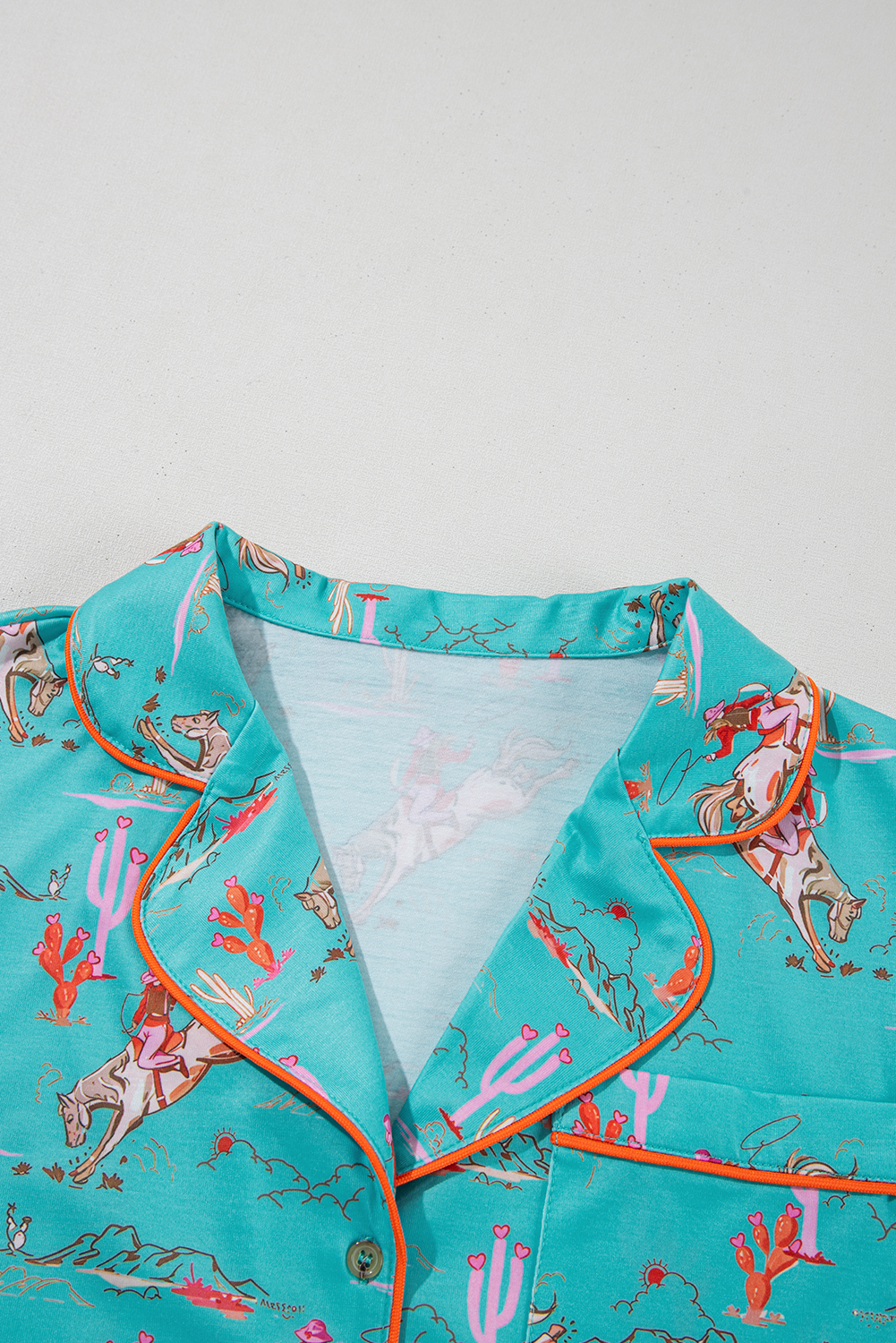 Aruba Blue Cowgirl Country Print Pajamas Set - Image 6