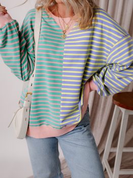 Colorblock Drop Shoulder Oversize Sweatshirt