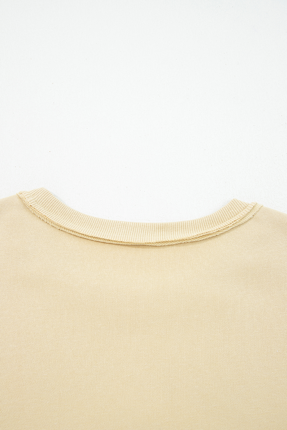 Pale Khaki Floral Applique Baggy Pullover Sweatshirt - Image 7