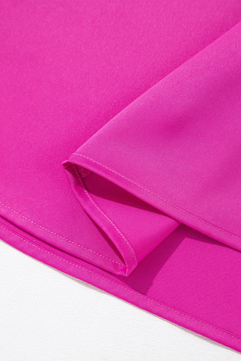 Bright Pink Silky V Neck Dolman Blouse - Image 7