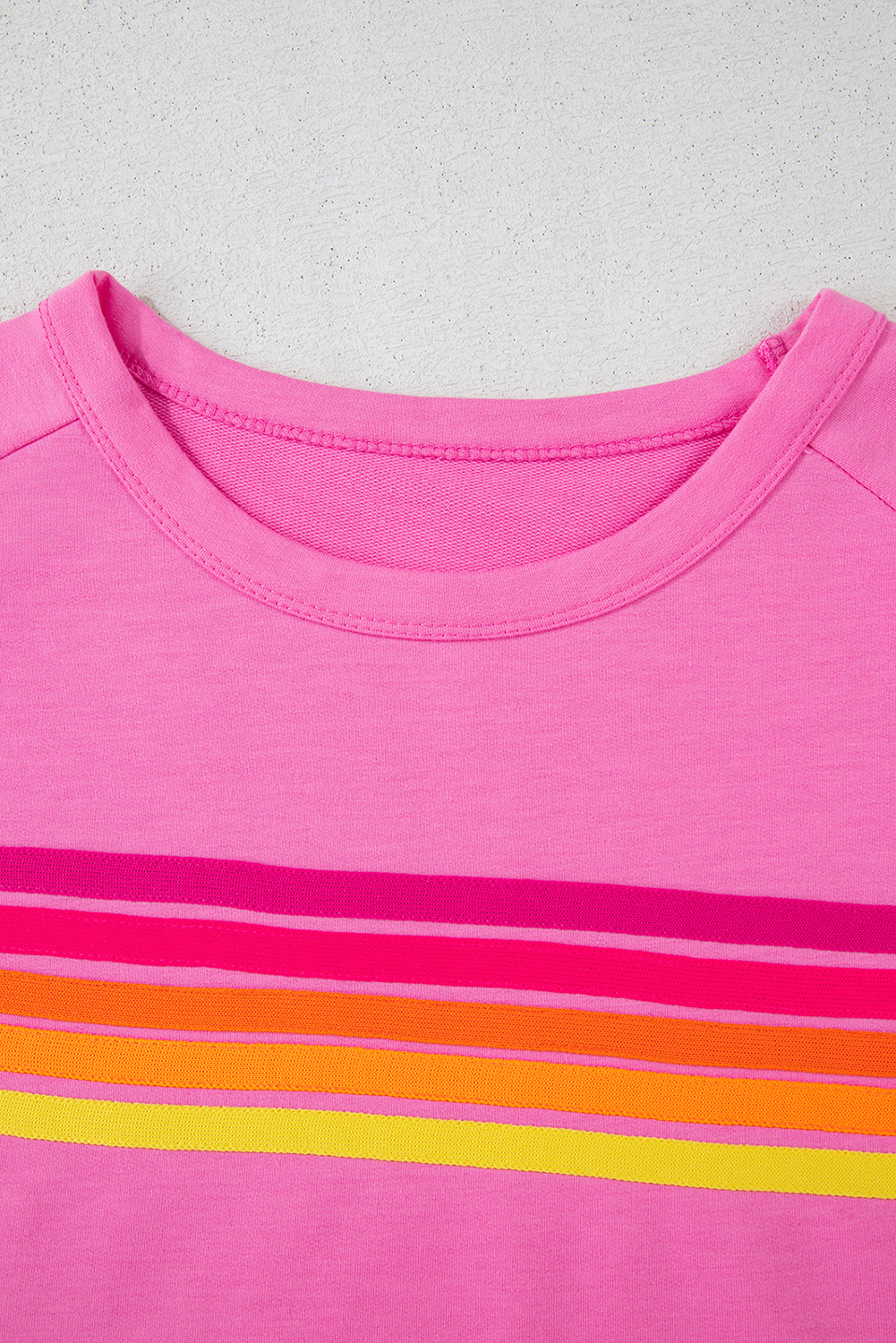 Bonbon Striped Patch Front Casual Tee - Image 5