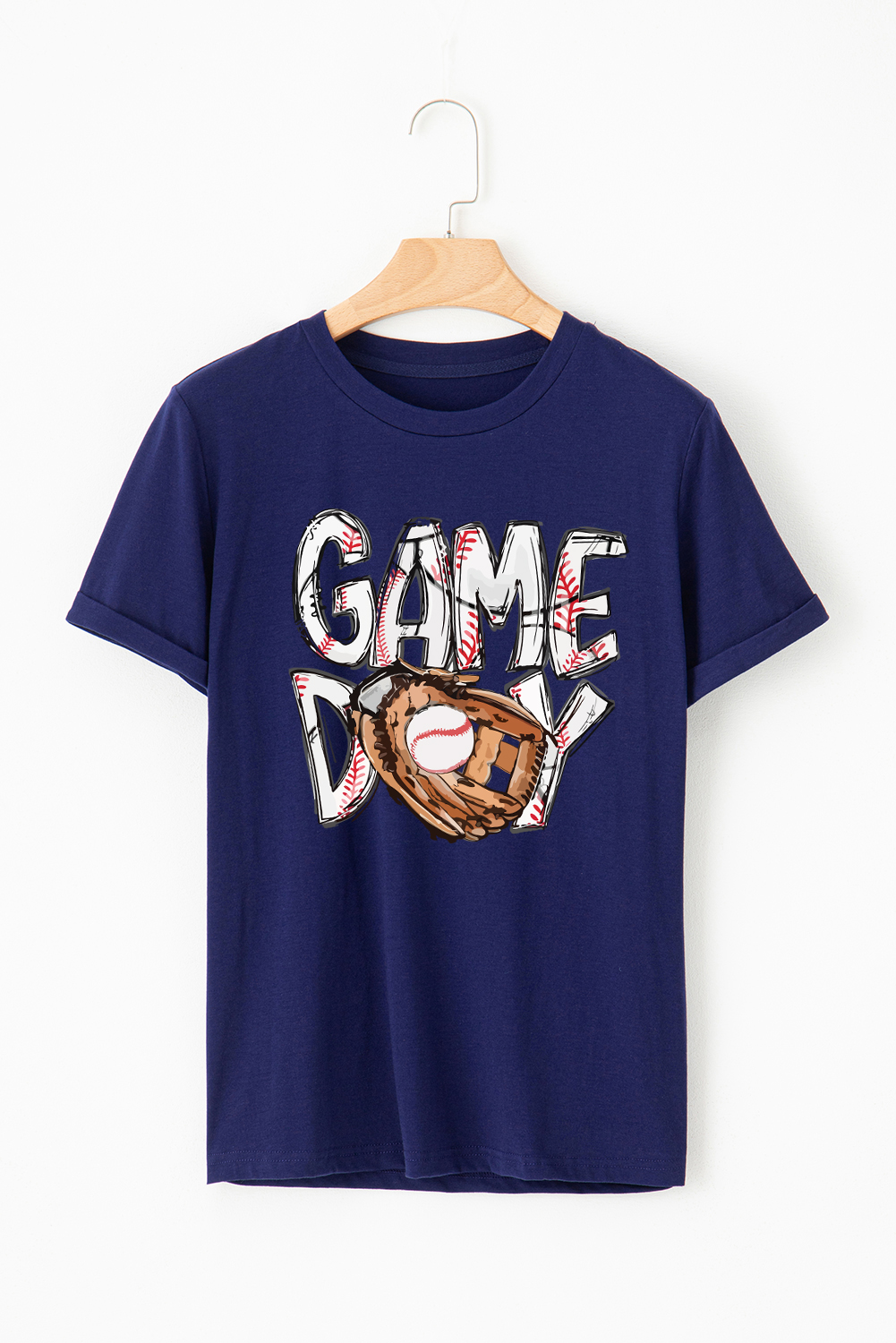 Blue GAME DAY TOUCH DOWN Graphic T Shirt - Image 7