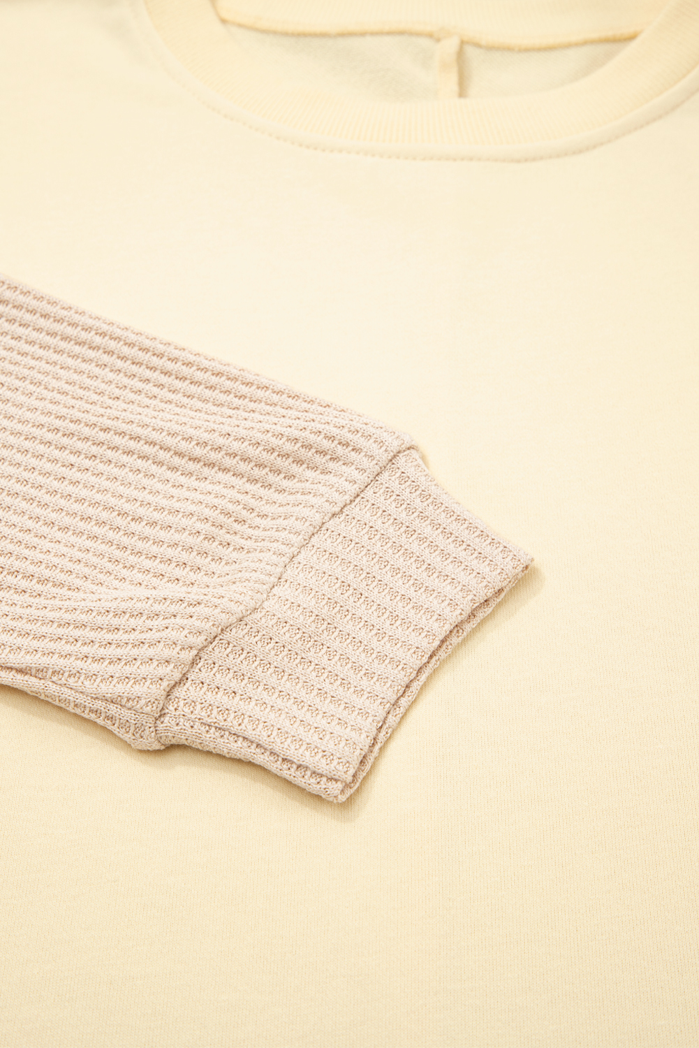 Apricot 2 in 1 Faux Two Piece Patchwork Round Neck Sweatshirt - Image 8