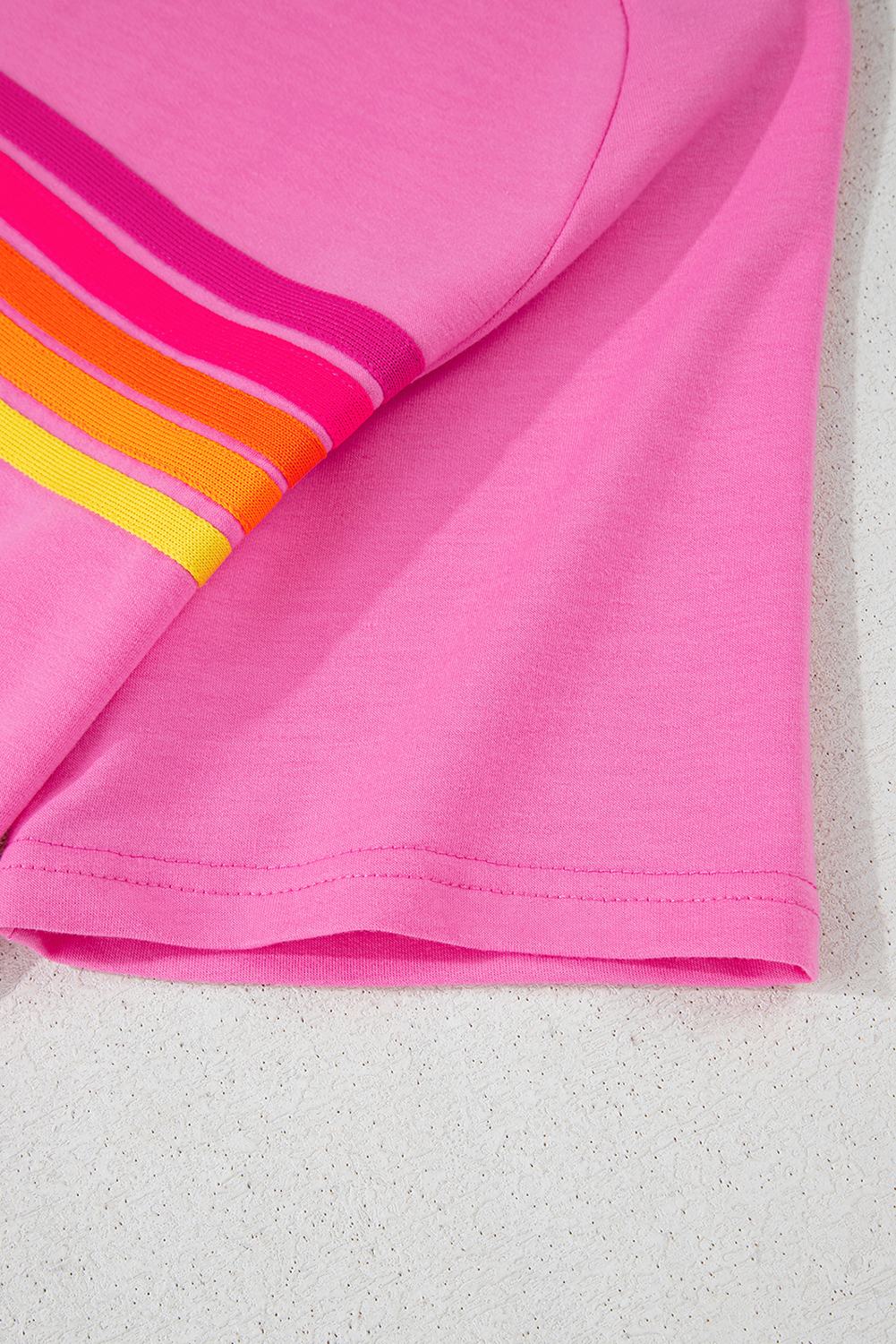 Bonbon Striped Patch Front Casual Tee - Image 6