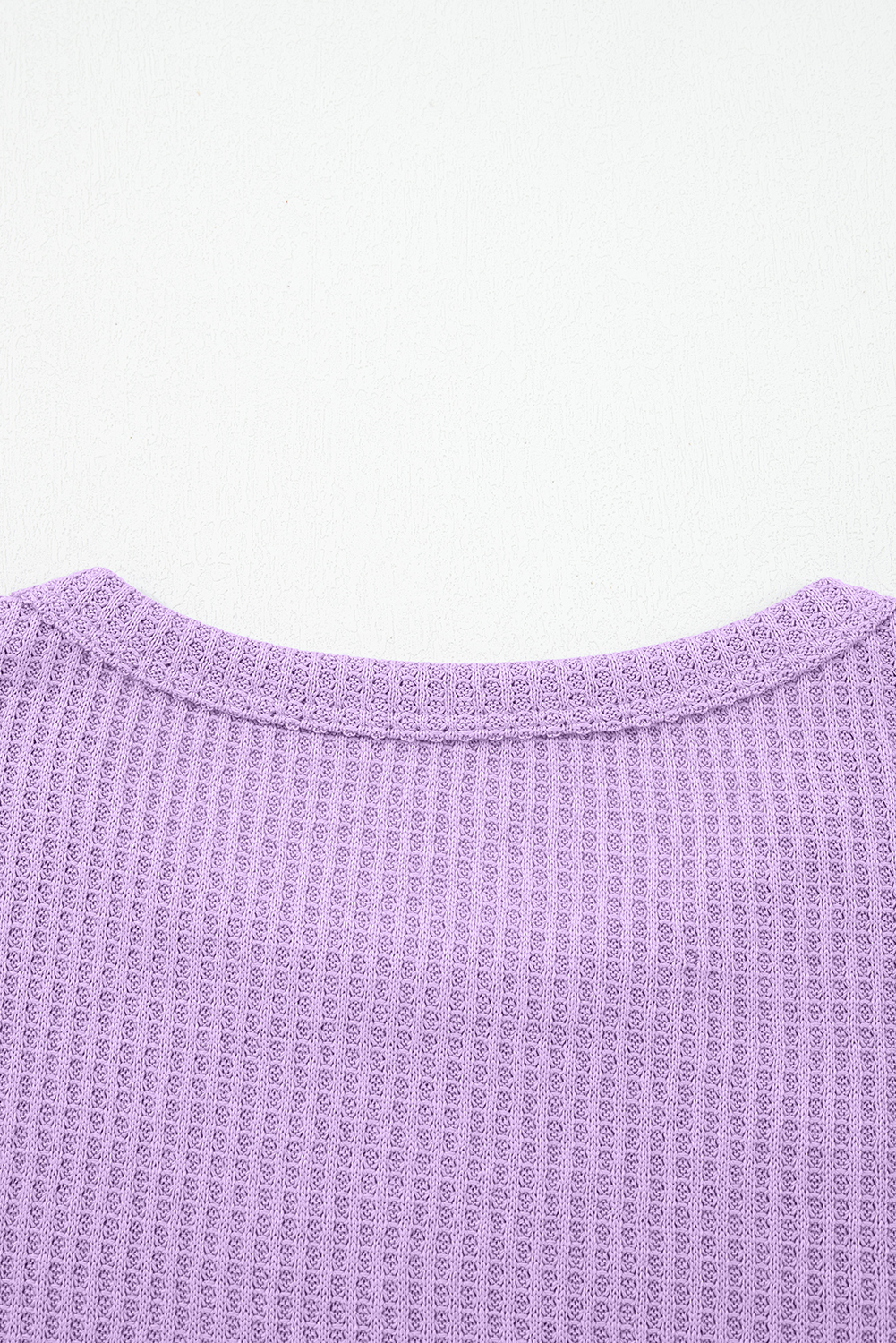 Phalaenopsis Thermal Knit Contrast Textured Patchwork Long Sleeve Top - Image 7