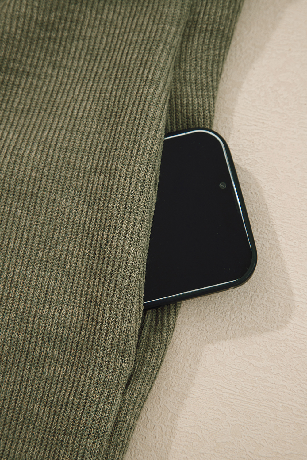 Laurel Green Solid Color Knit Loose Straight Leg Casual Overall Jumpsuit - Image 6