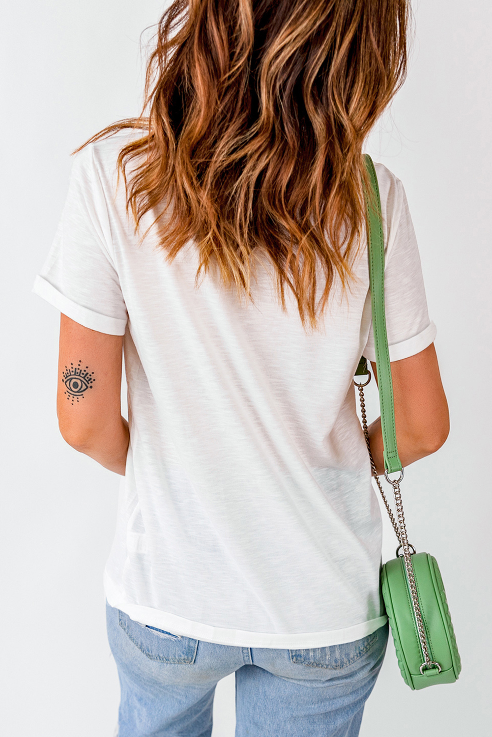 White YEE HAW State of mind Cowgirl Graphic Western Fashion Tee - Image 7