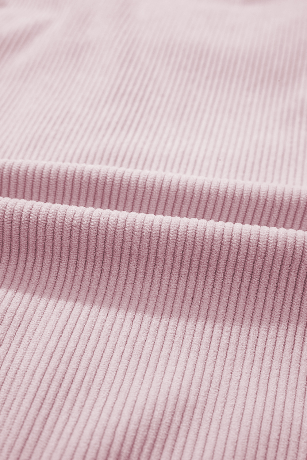 Pink Brushed Plaid Corduroy Flap Pockets Patchwork Shacket - Image 7