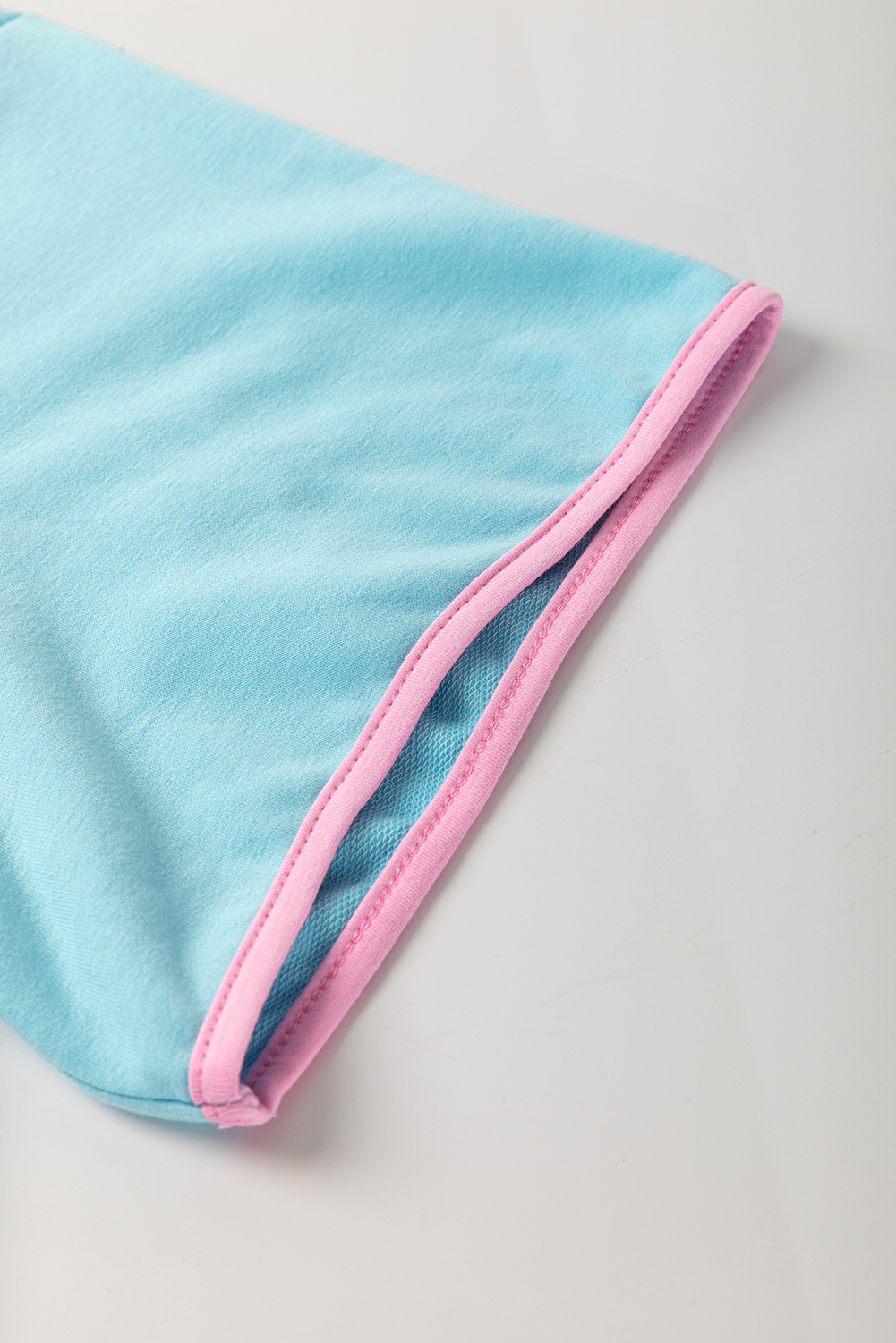 Turquoise Plus Size Contrast Trim T Shirt and Skirt Two Piece Set - Image 5