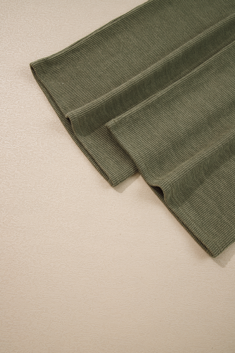 Laurel Green Solid Color Knit Loose Straight Leg Casual Overall Jumpsuit - Image 5