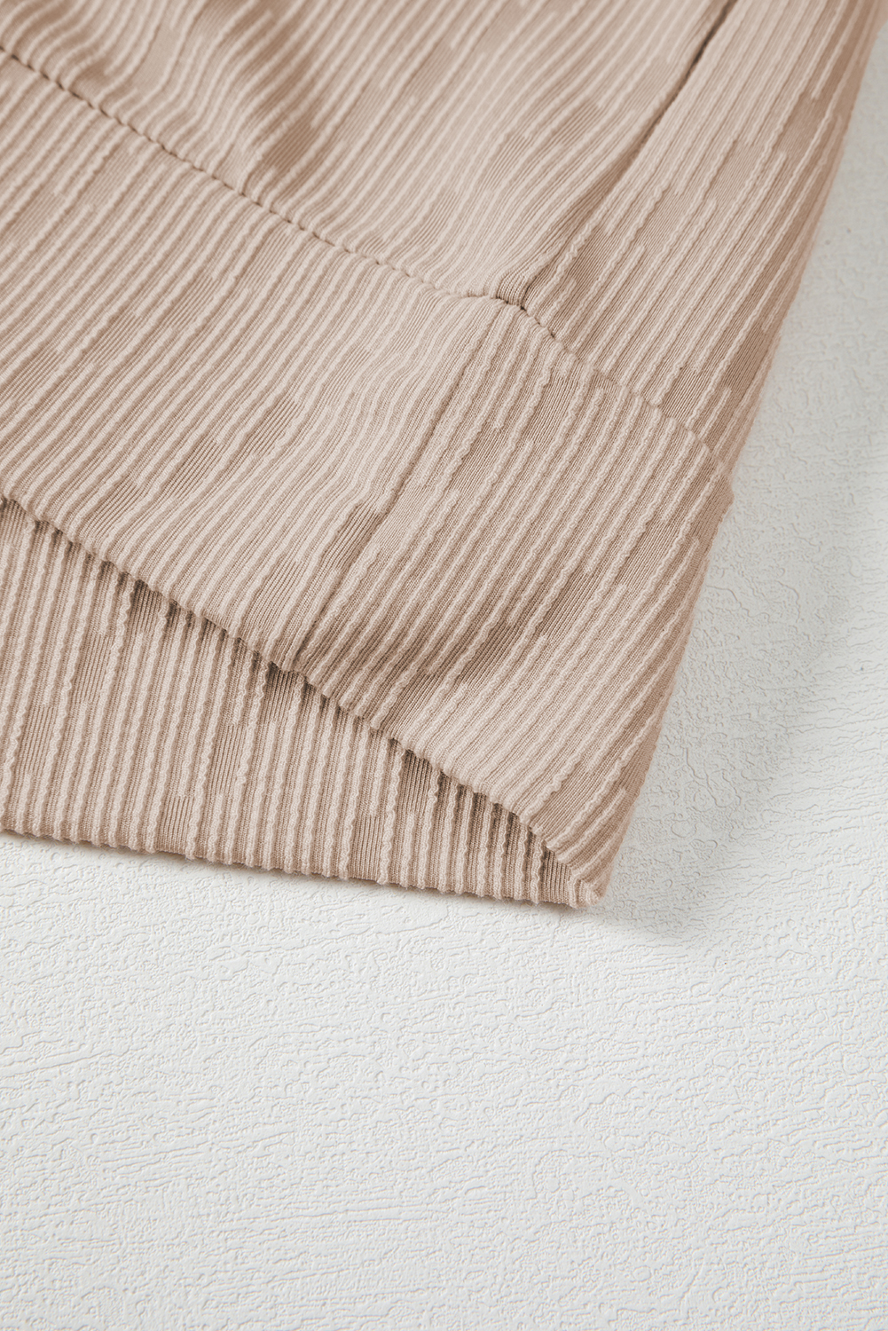 Straw Yellow Solid Color Textured Long Sleeve Top - Image 7