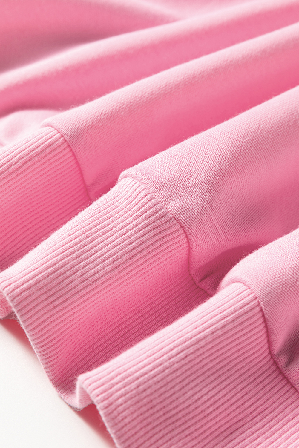 Sachet Pink Contrast Striped Patchwork Zip Collar Pullover Sweatshirt - Image 8