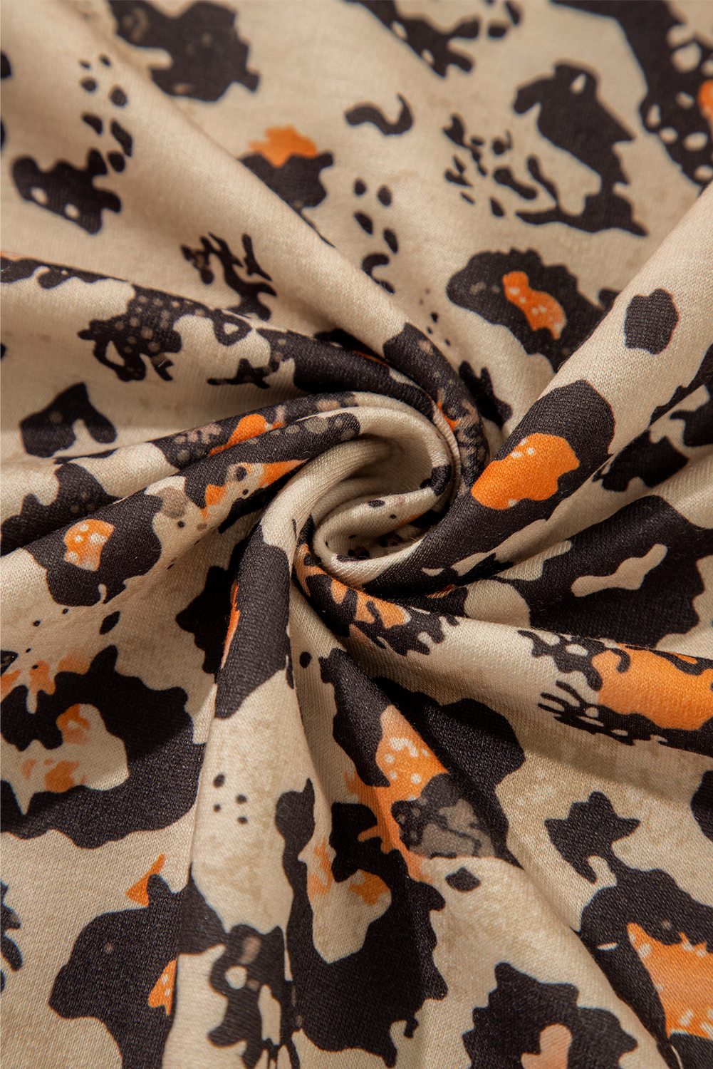 Brown Leopard Bleached Raglan Sleeve Pullover Sweatshirt - Image 5