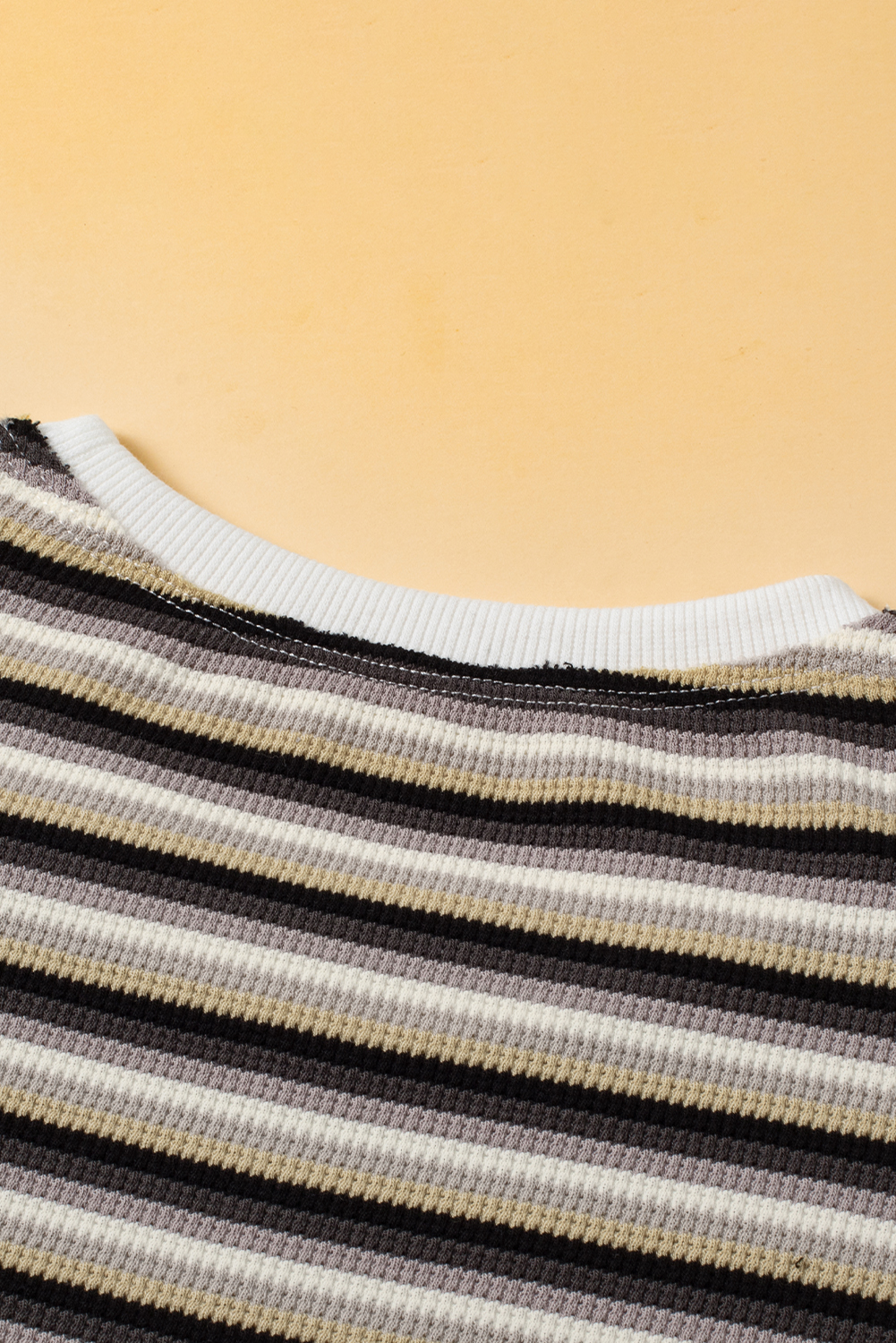 Black Stripe Rainbow Tee Tasseled String Wide Leg Pants Set - Image 7