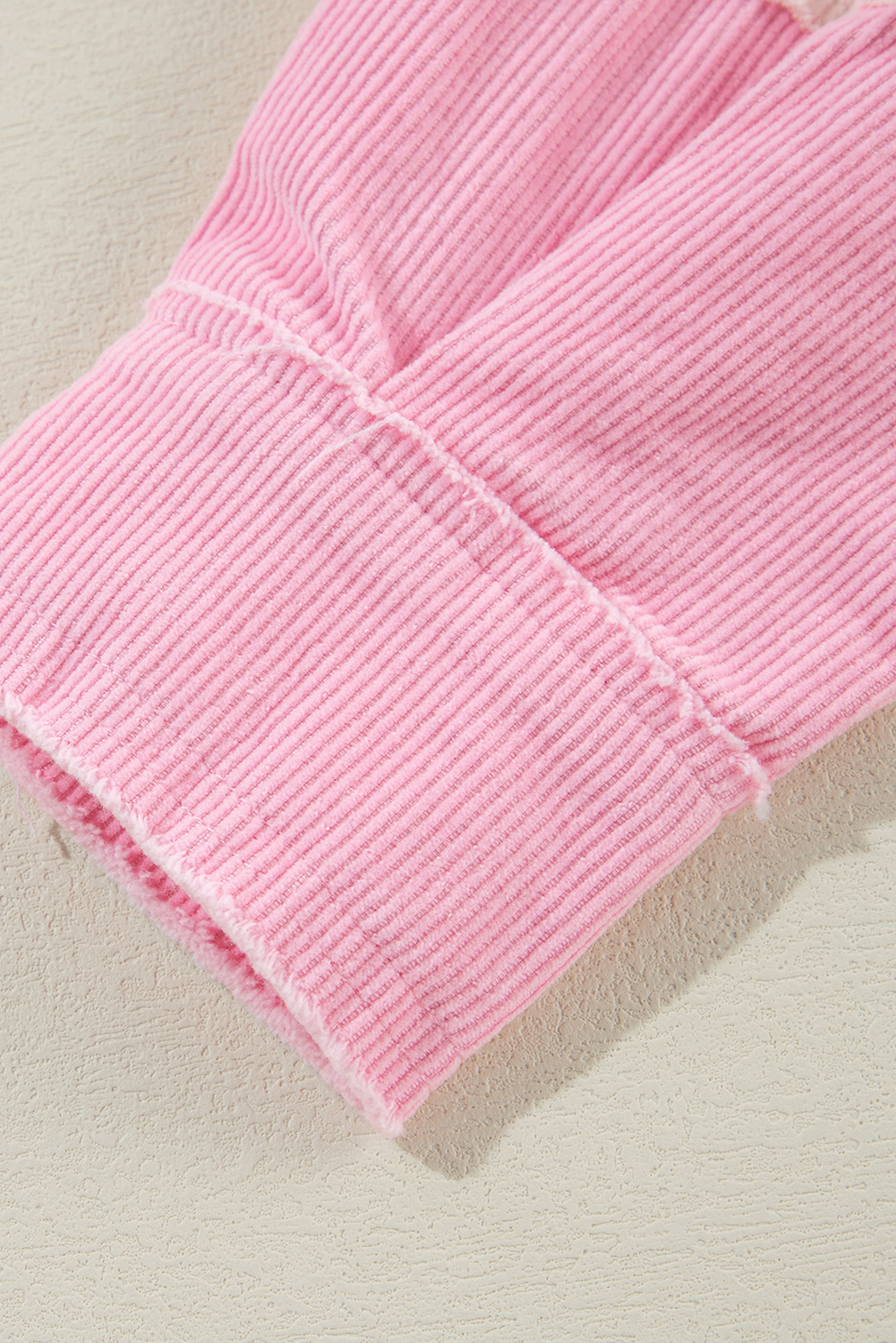 Delicacy Two-tone Color Exposed Seam Corduroy Shacket - Image 8