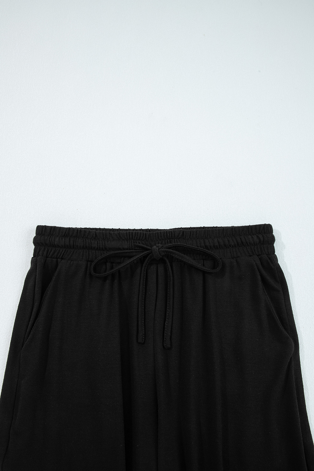 Black Ruffled Wide Leg Pull On High Waist Pants with Pockets - Image 5
