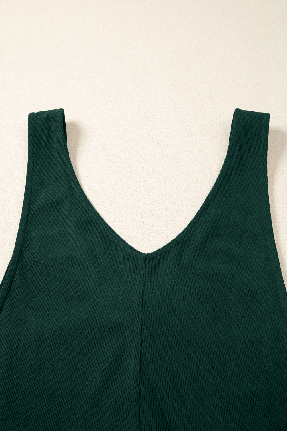 Evergreen Corduroy V Neck Patched Pocket Sleeveless Jumpsuit - Image 7