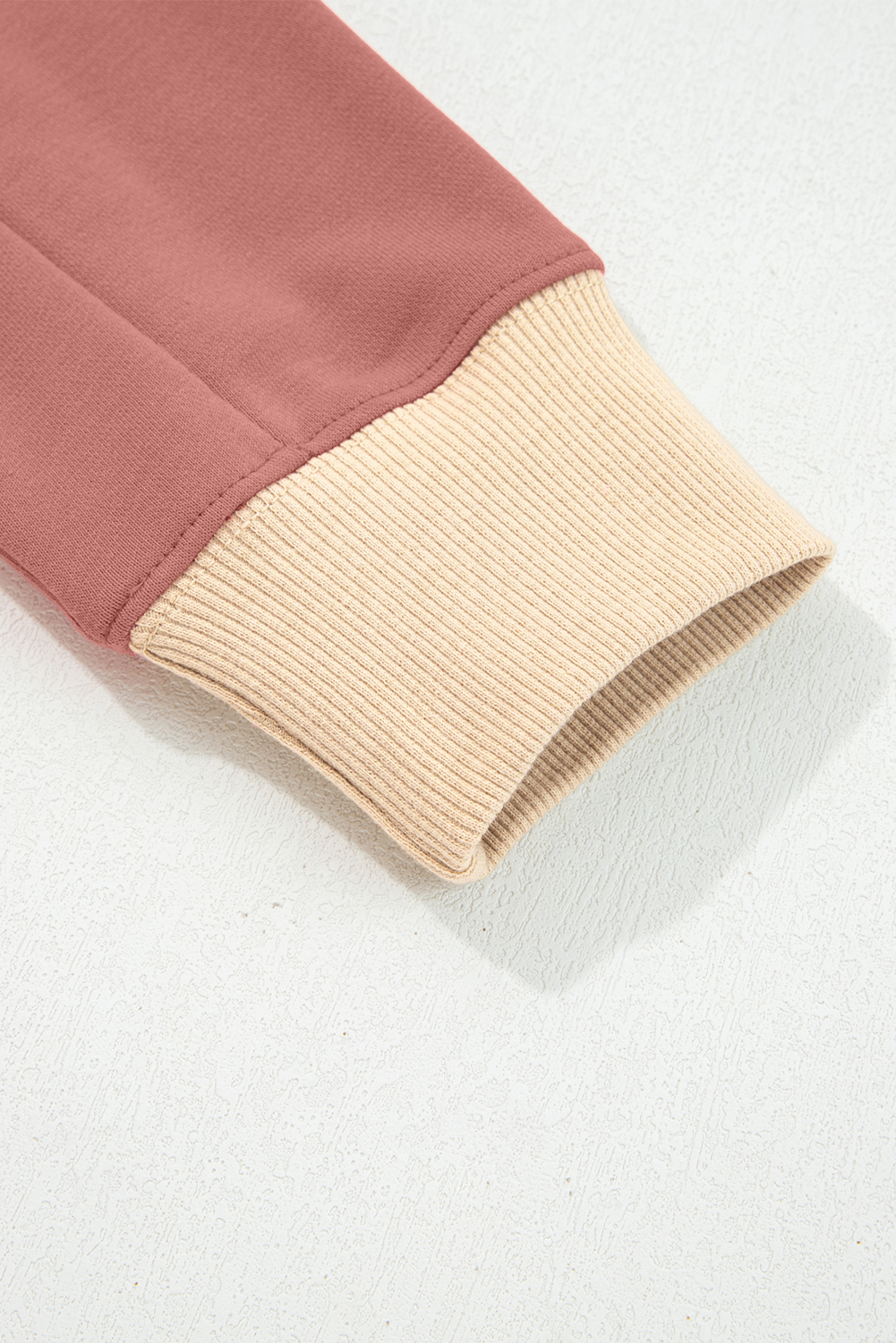 Rose Pink Contrast Star Patchwork Exposed Seam Uneven Hem Drop Shoulder Sweatshirt - Image 5