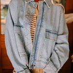 Beau Blue Street Style Zip Up Washed Denim Jacket