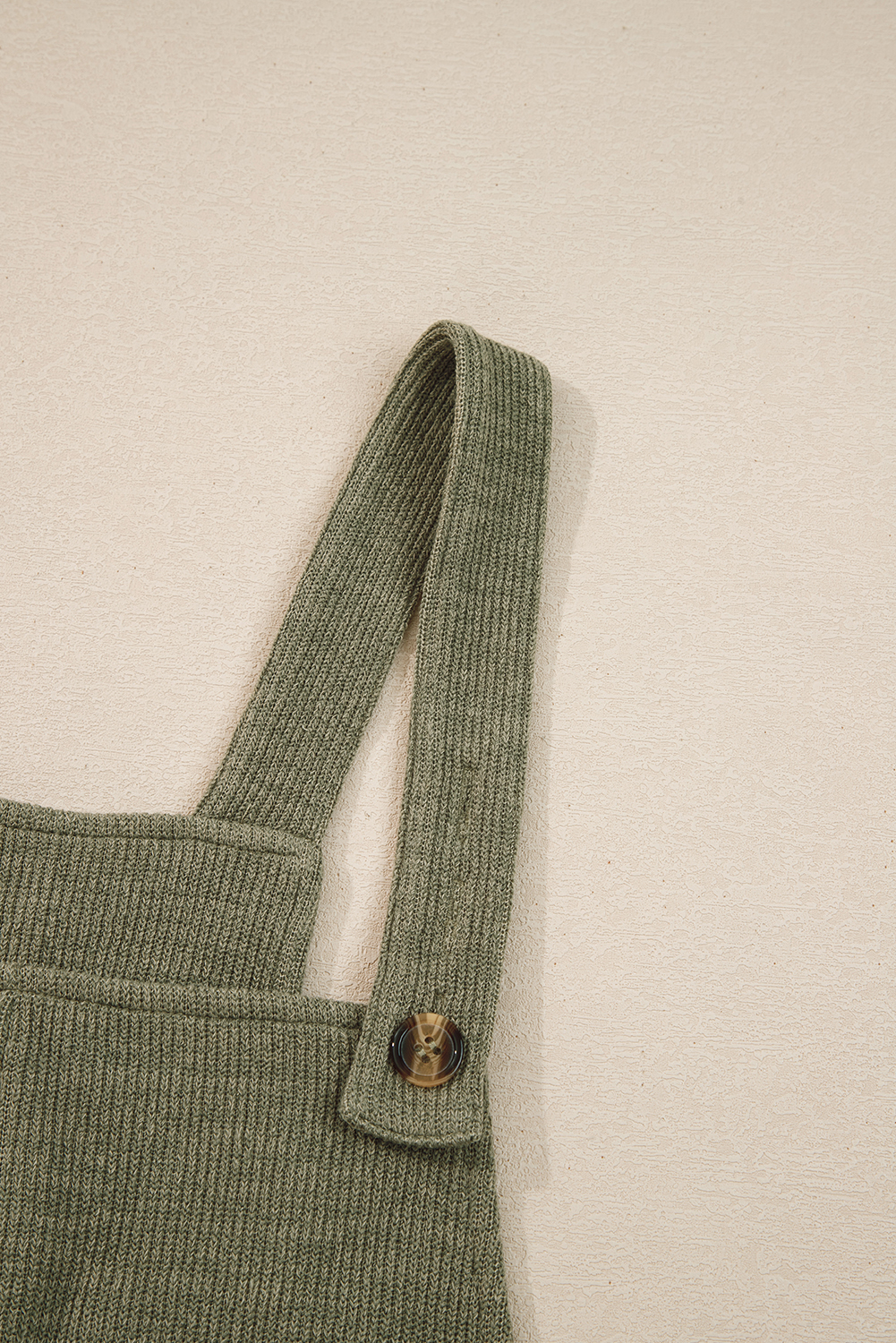 Laurel Green Solid Color Knit Loose Straight Leg Casual Overall Jumpsuit - Image 8