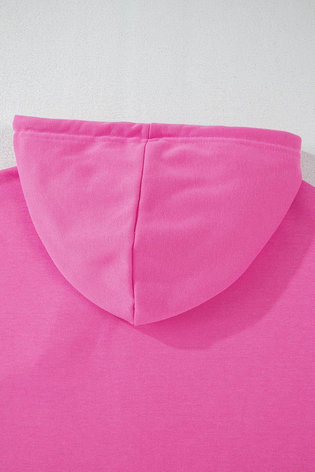 Sachet Pink Solid Drop Shoulder Drawstring Cropped Hoodie - Image 7