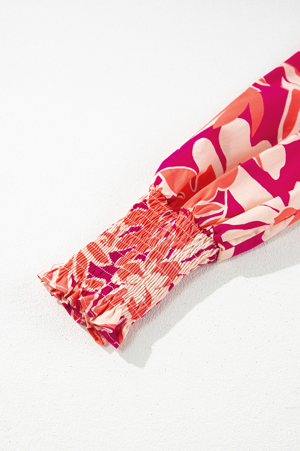 Rose Floral Print Buttoned Smocked High Waist Maxi Dress - Image 8