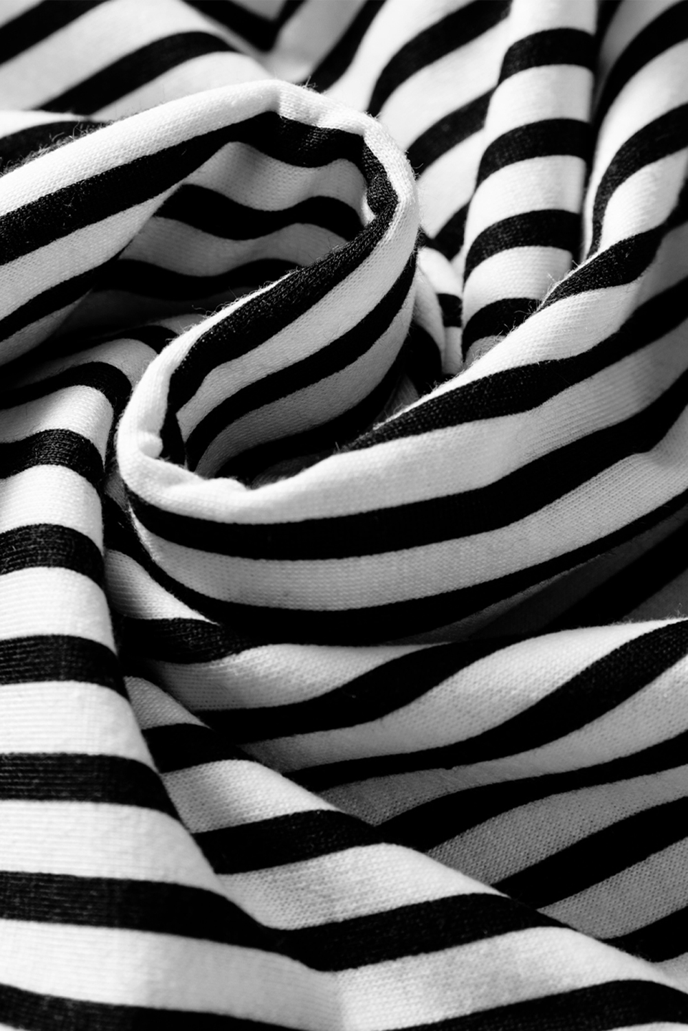 Black Stripe Elastic High Waist Pocketed Loose Pants - Image 5