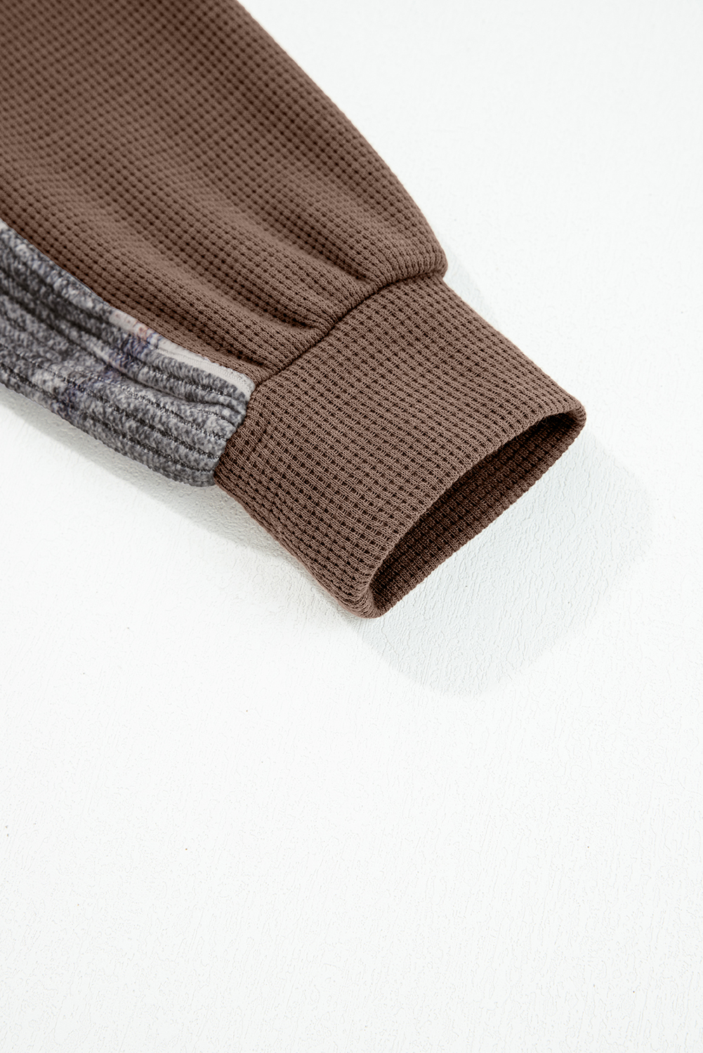 Brown Plaid Patchwork Button Down Drawstring Hooded Shacket - Image 8