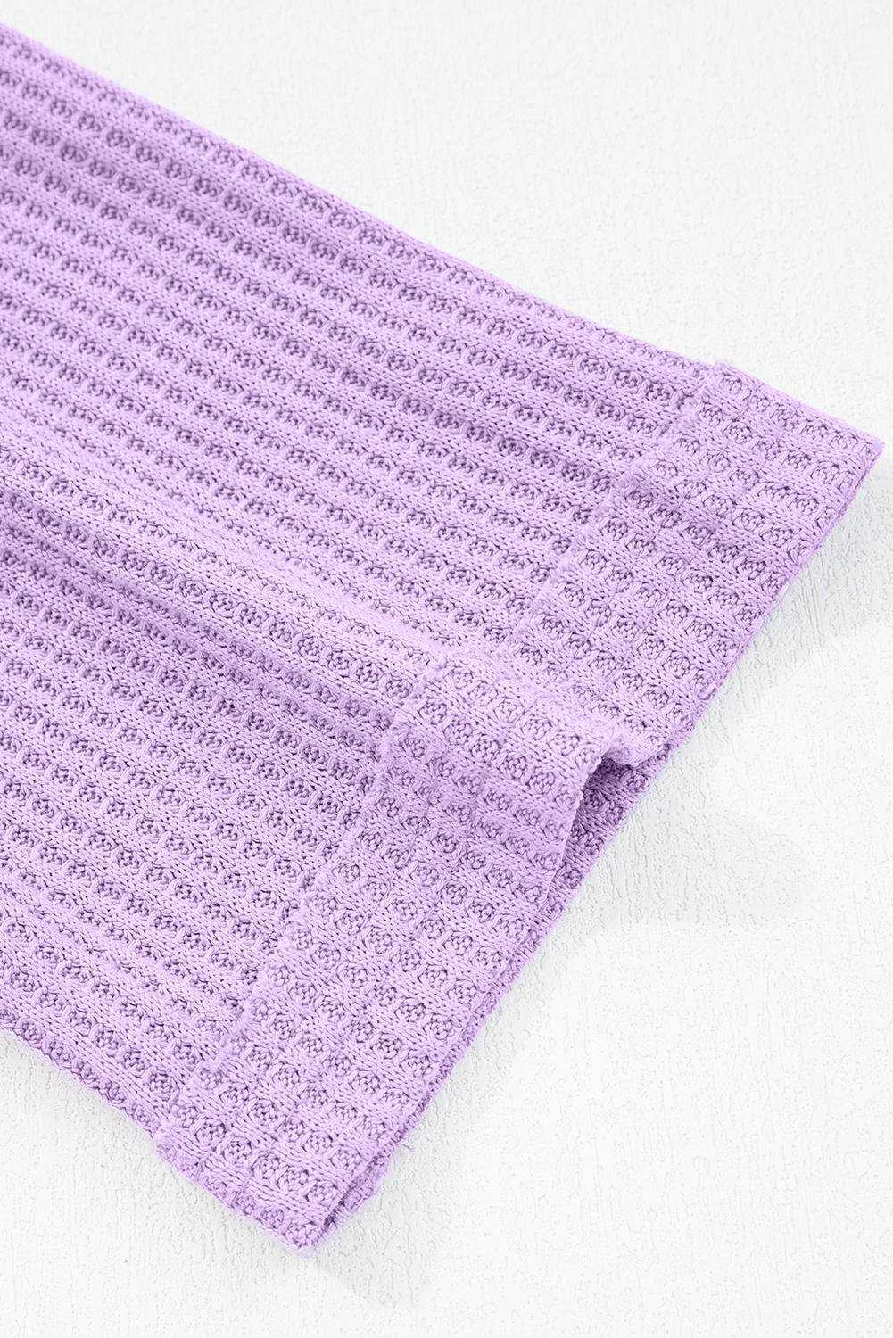 Phalaenopsis Thermal Knit Contrast Textured Patchwork Long Sleeve Top - Image 8