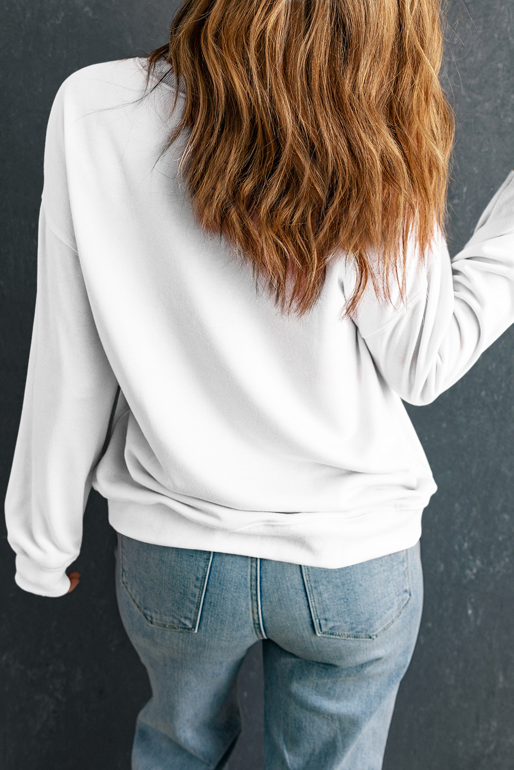 White Teacher Bow PNG Graphic Pullover Sweatshirt - Image 4