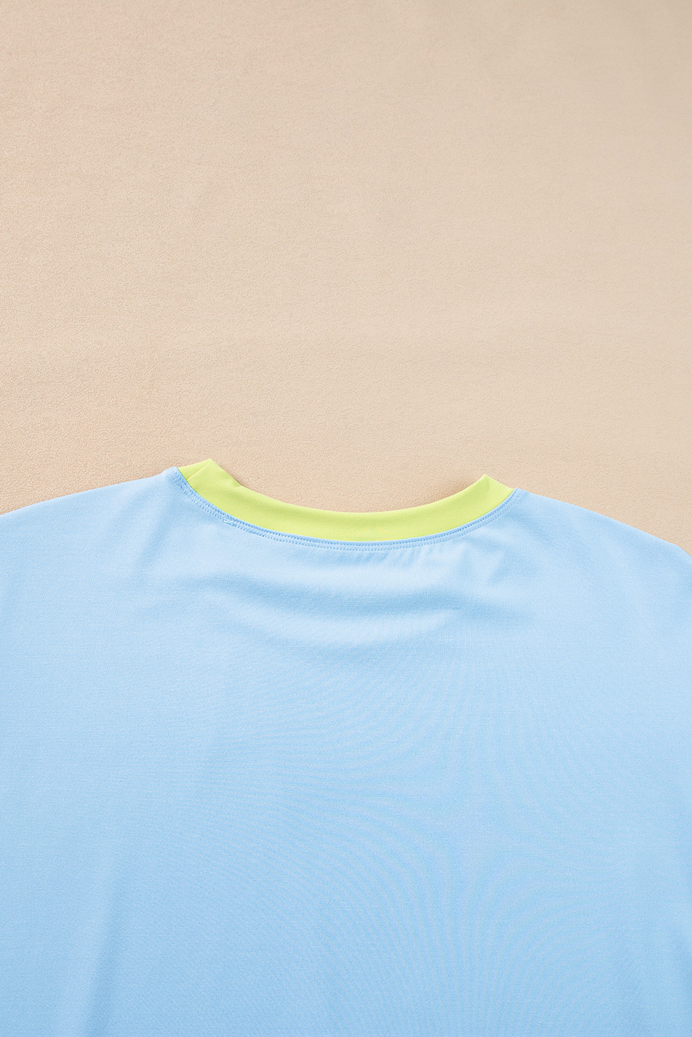 Sky Blue Color Block Detail Casual Two-piece Outfit - Image 8