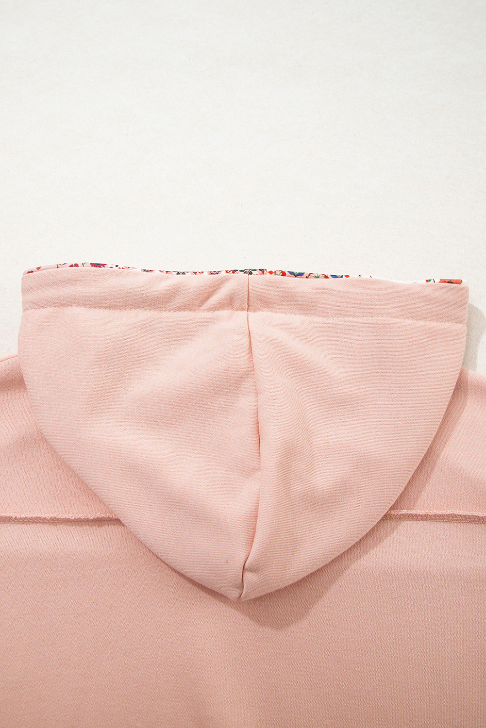 Delicacy Mix Floral Patchwork Side Slit Drawstring Hoodie - Image 8