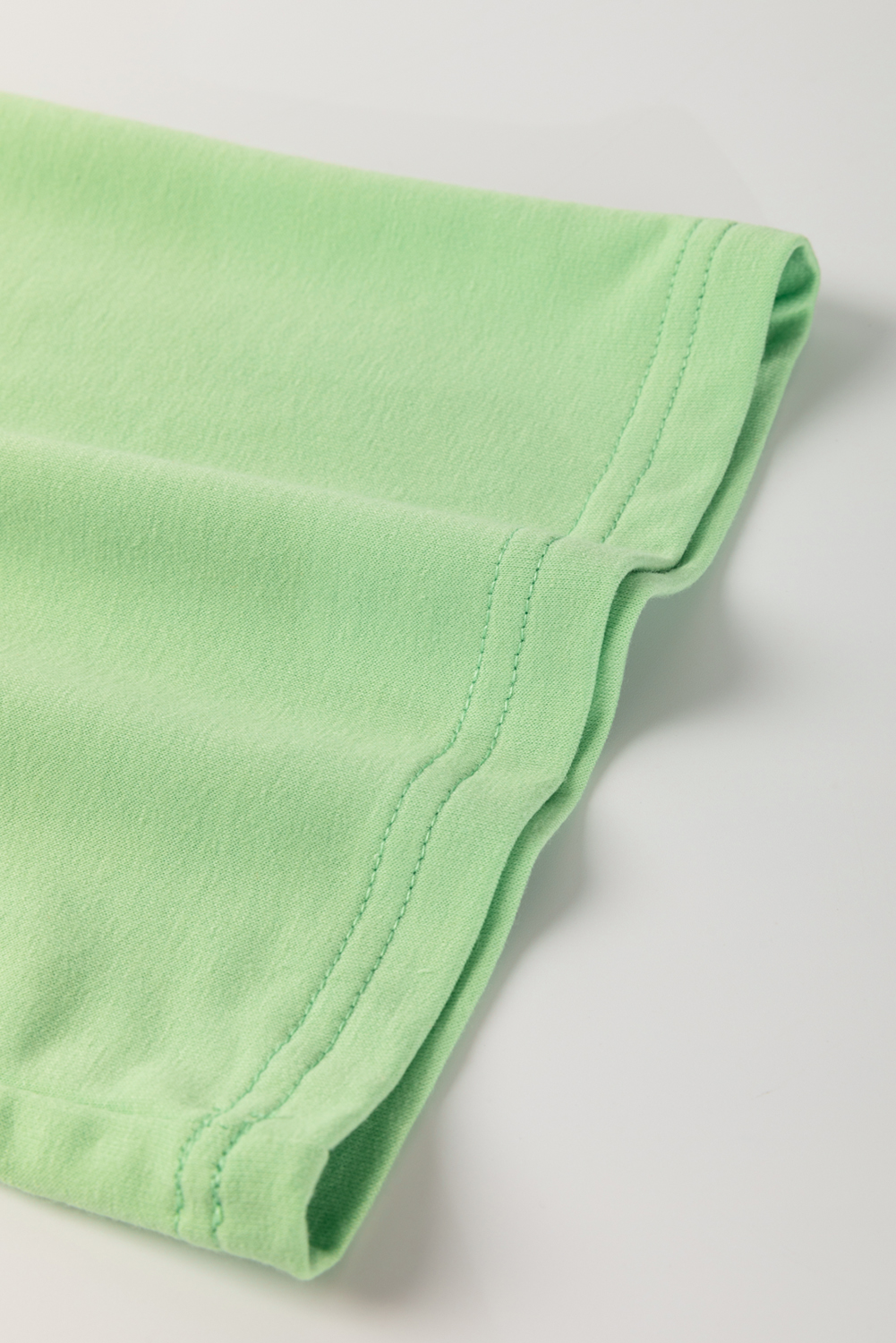 Meadow Mist Green Plus Size V Neck Drop Shoulder Tee Loose Shorts 2pcs Outfit - Image 7