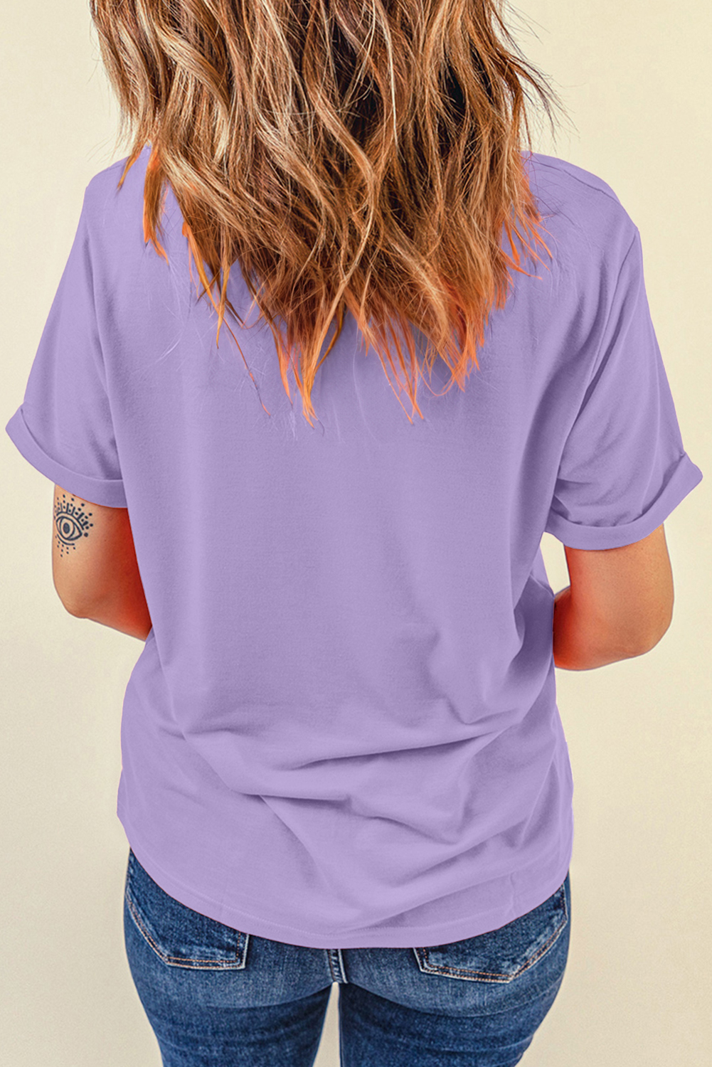 Wisteria Boo Checkered Bow Ghost Halloween Graphic Tee - Image 6