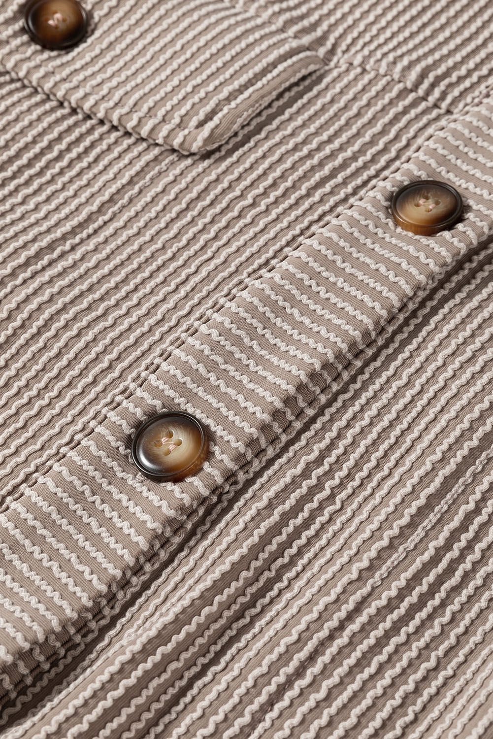 Smoke Gray Solid Corded Drop Shoulder Plus Size Shacket - Image 8