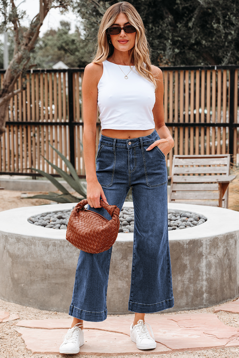 Ashleigh Blue Cropped High Rise Wide Leg Jeans - Image 4