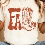 White FALL Boots Cracking Graphic T Shirt