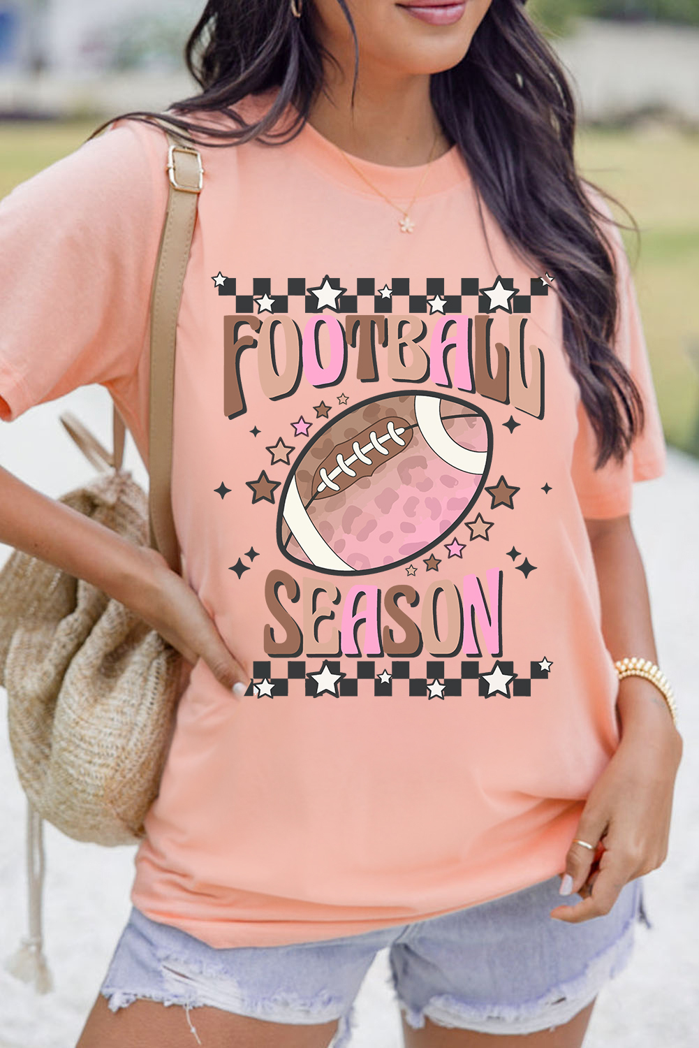 Pink FOOTBALL SEASON Graphic Game Day T Shirt - Image 5