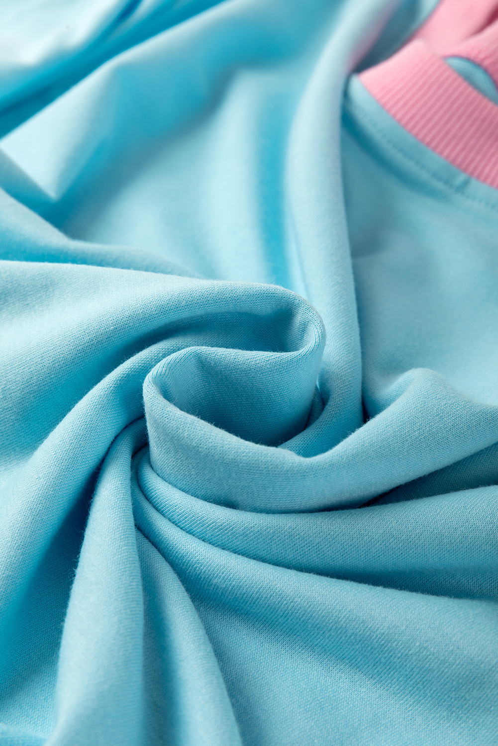 Turquoise Plus Size Contrast Trim T Shirt and Skirt Two Piece Set - Image 7