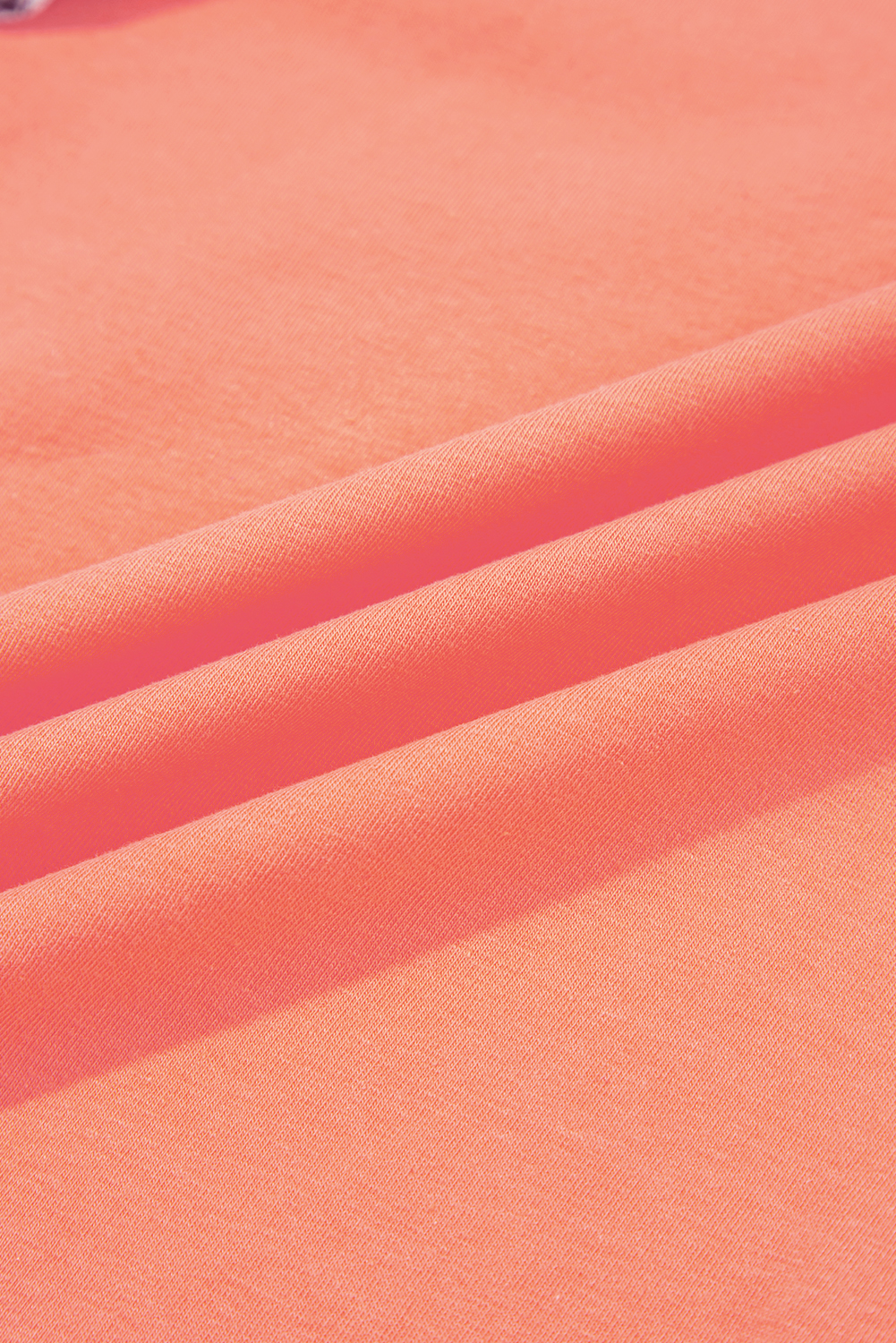 Grapefruit Orange Plaid Waffle Flower Patchwork Bracelet Sleeve Top - Image 7