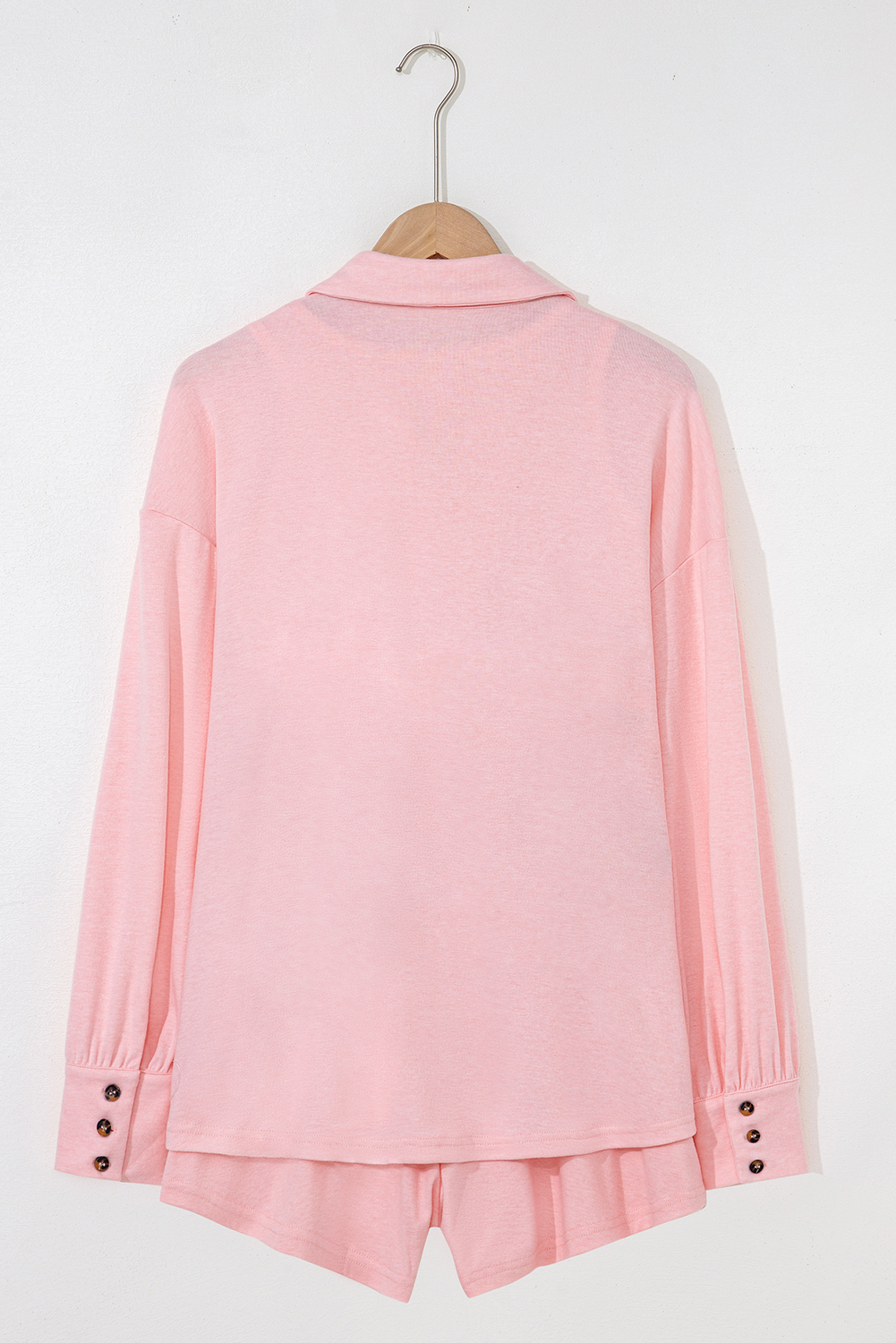 Light Pink 3 Pcs Crop Tank Top Shorts with Cardigan Lounge Set - Image 5