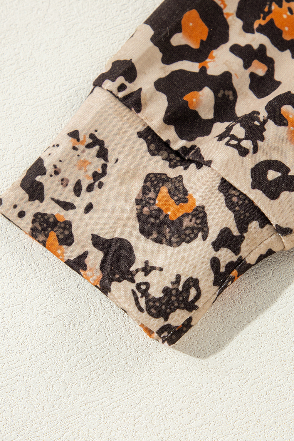 Brown Leopard Bleached Raglan Sleeve Pullover Sweatshirt - Image 7