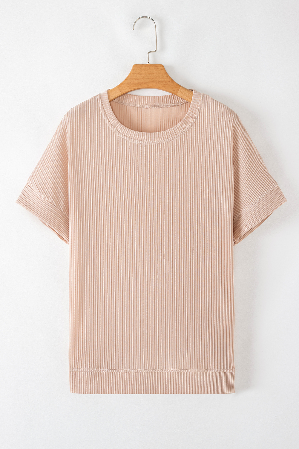 Jet Stream Textured Knit Round Neck Short Sleeve Top - Image 5