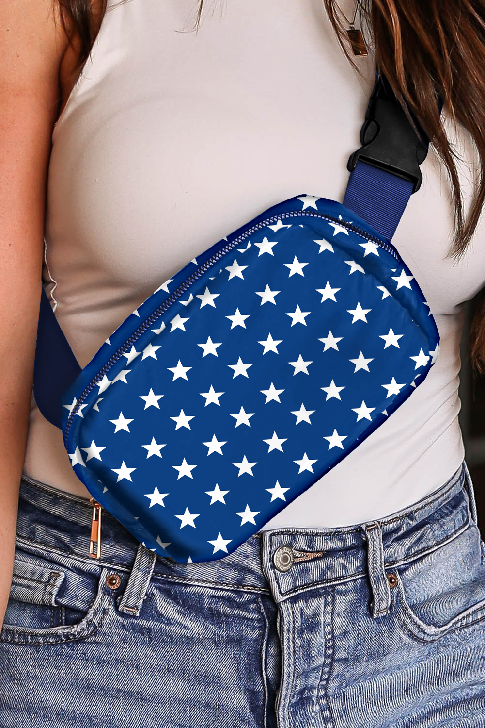 Bluing Independent Day Flag Star Printed Crossbody Bag - Image 2